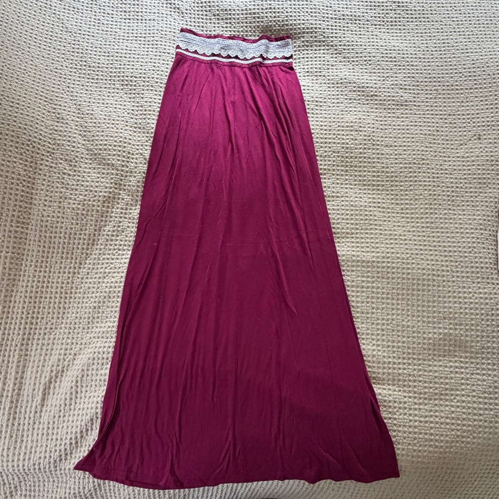 Chic Deep Fuchsia Maxi Skirt